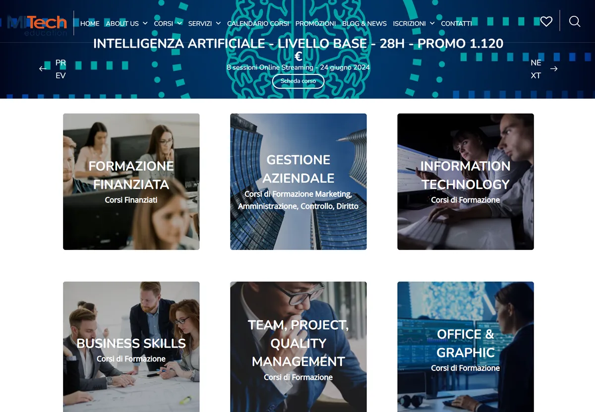 Home page, categorie